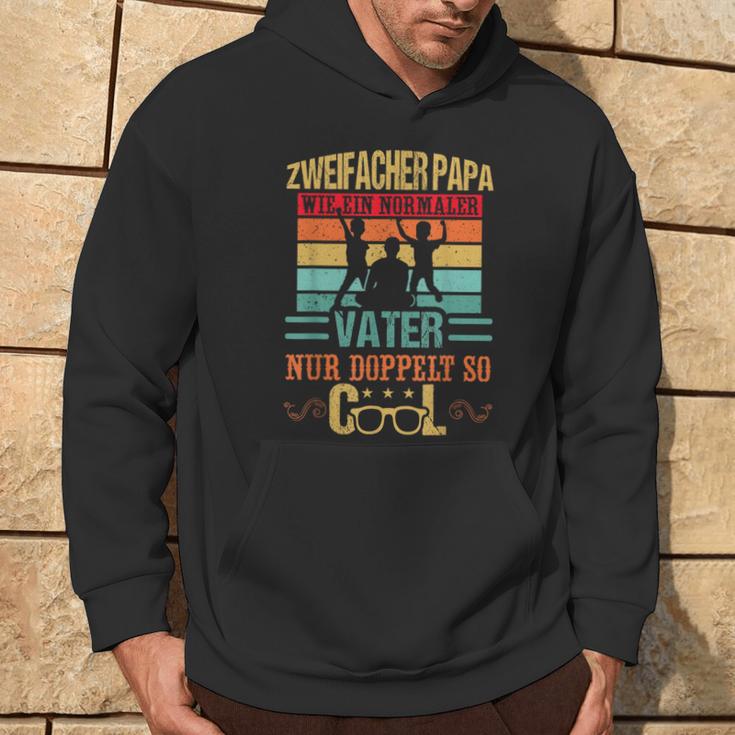 Double Papa Father's Dayon Zwei Kinder Double Father Kapuzenpullover Lebensstil