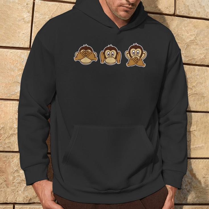 Drei Wise Monkeys Black S Hoodie Lebensstil