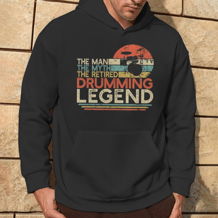 Drummer Retirement Man Myth Retired Drumming Legend Hoodie Lifestyle