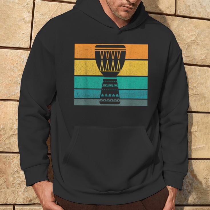 Drummer Retro African Drum Drumming Djembe Player Djembe Hoodie Lifestyle