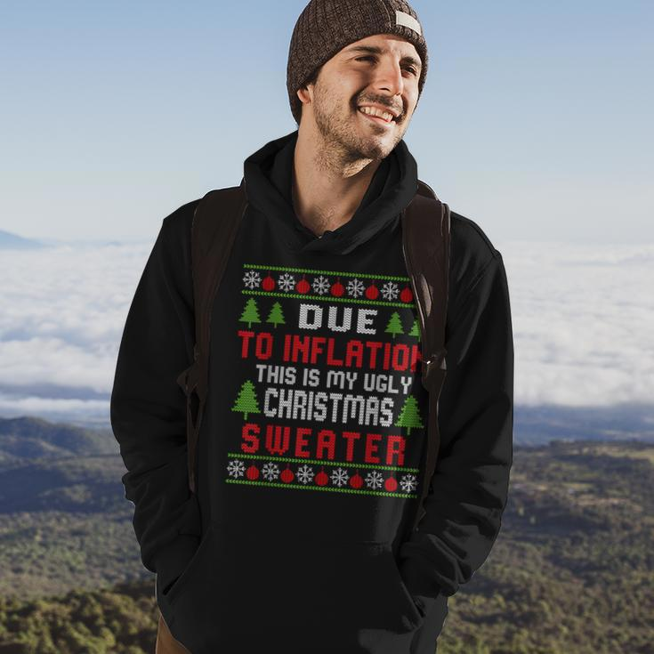 Due To Inflation Ugly Christmas Sweater Holiday Party Hoodie Lifestyle