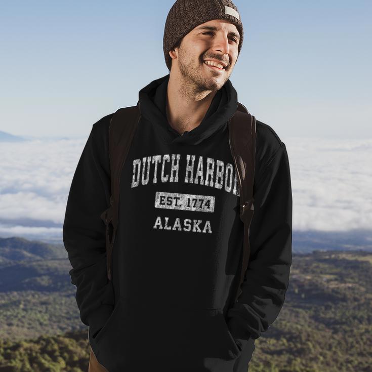 Dutch Harbor Alaska Ak Vintage Established Sports Hoodie Lifestyle