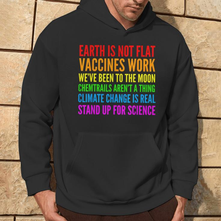 Earth Not Flat Climate Change Real Vaccine Work Hoodie Lifestyle