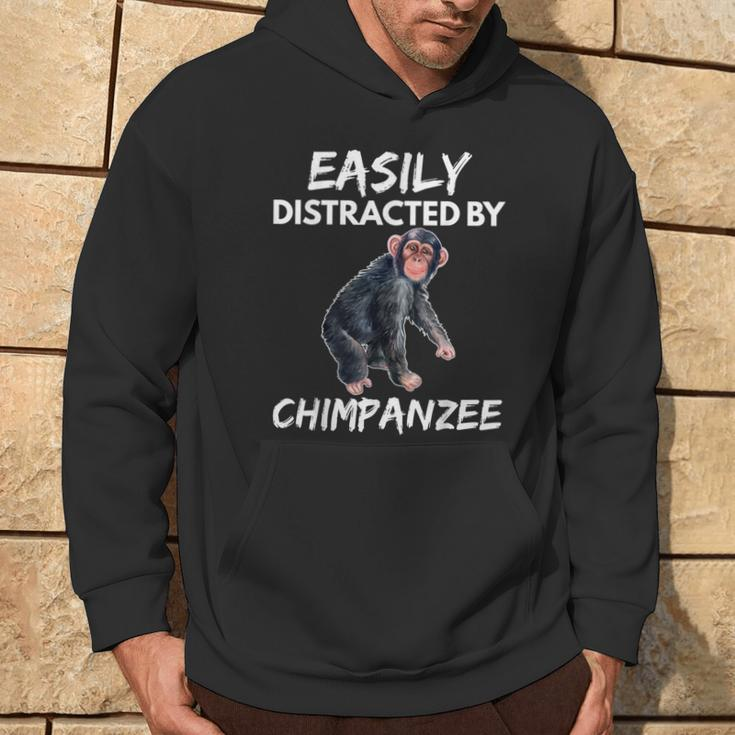 Easily Distracted By Chimpanzee Zoo Animal Lover Hoodie Lifestyle