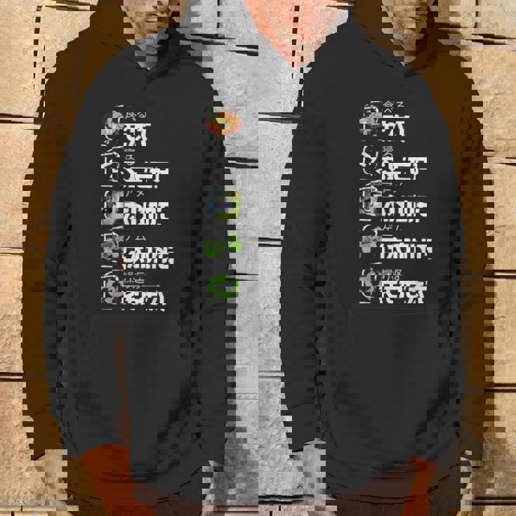 Eat Sleep Anime Gaming Repeat Japan Kawaii Manga Anime Hoodie Lifestyle