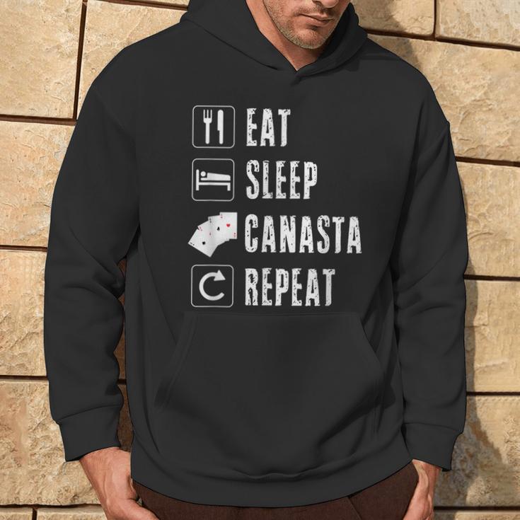 Eat Sleep Canasta Repeat Rummy Card Game Four Aces Board Hoodie Lifestyle