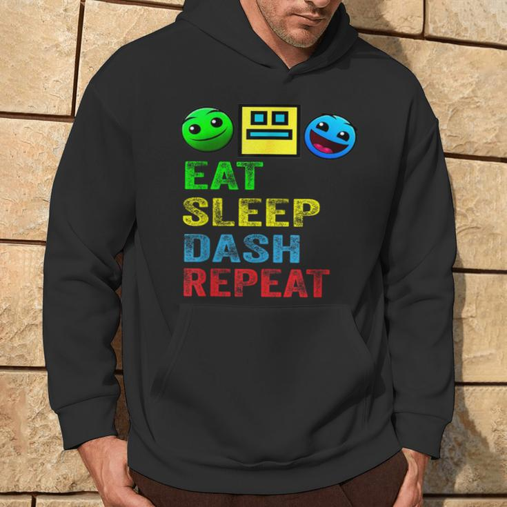 Eat Sleep Dash Repeat Video Game Geometry Video Gamer Hoodie Lifestyle