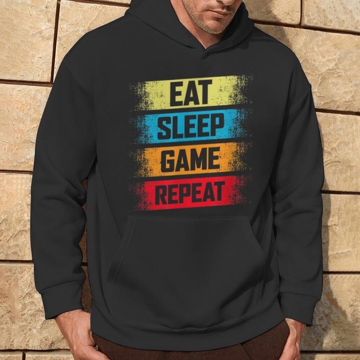 Eat Sleep Game Repeat Gaming Hoodie Lebensstil