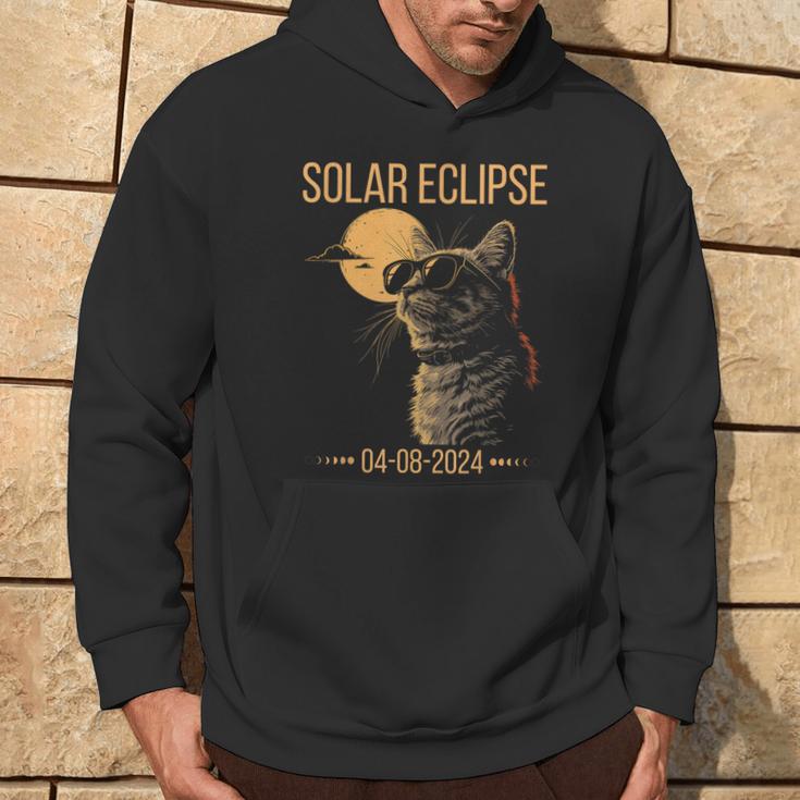 Eclipse Cat 2024 Solar Cat Totality Eclipse Solar 2024 Cat Hoodie Lifestyle