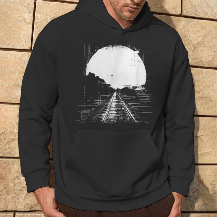 Eisenbahn Zeichnung Züge Gleis Hoodie Lebensstil