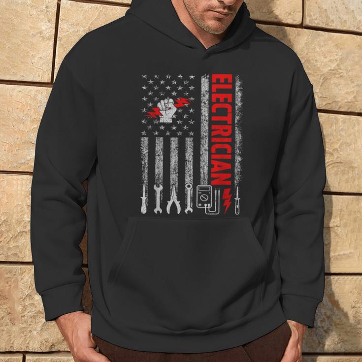 Electrician Dad Electrician Father Men Hoodie Lifestyle