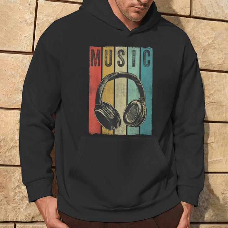 Electronic Music Lover Dj Vintage Retro Headphones Hoodie Lifestyle