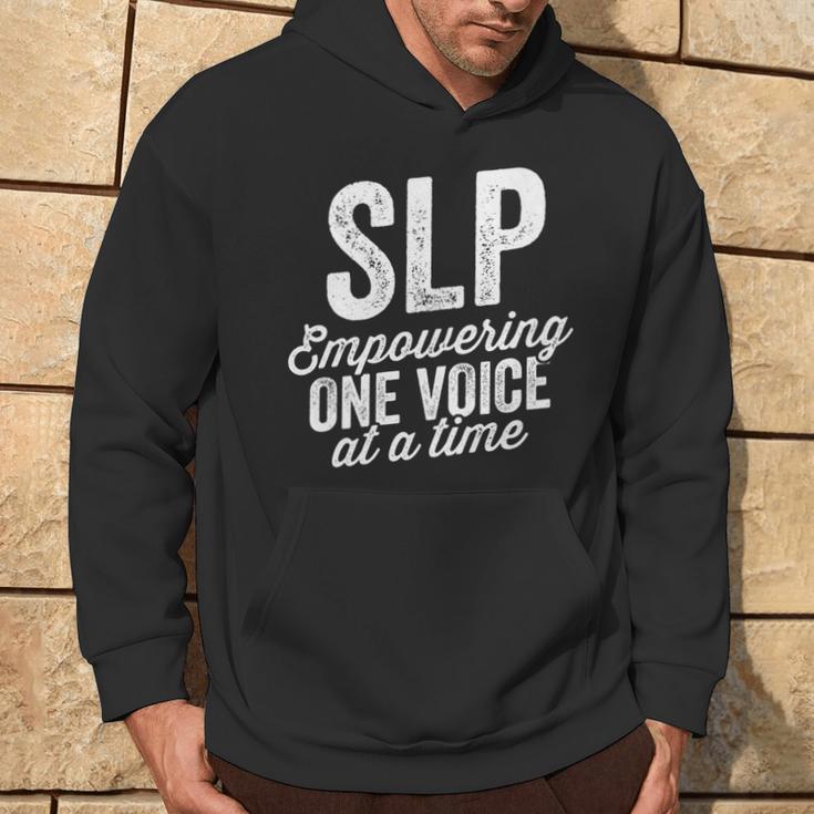 Empower One Voice At A Time For Slp Speech Therapy Hoodie Lifestyle