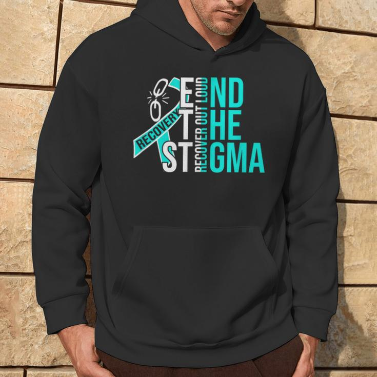 End The Stigma Recover Out Loud Aa Na Addiction Recovery Hoodie Lifestyle