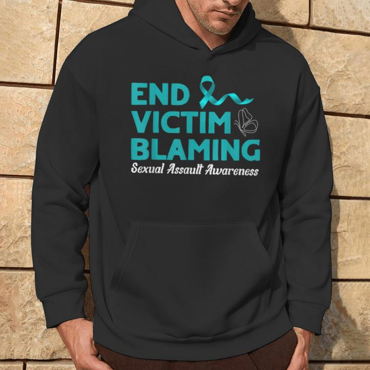 End Victim Blaming Sexual Assault Awareness Month Hoodie Lifestyle