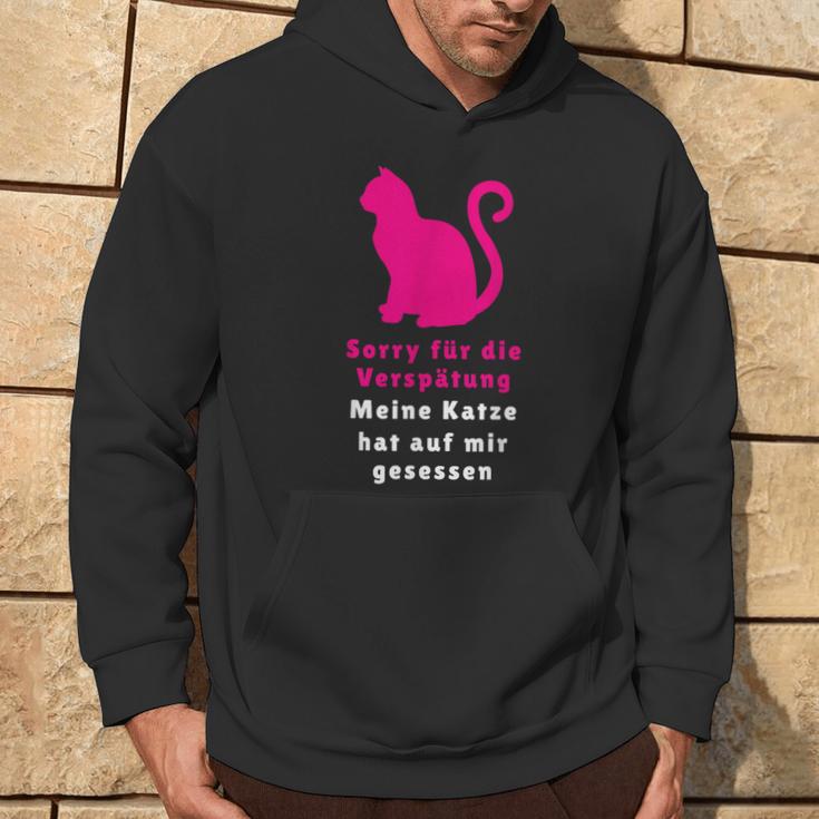 Entschuldigung, Meine Katze Hat auf Mir Gesessen Schwarzes Hoodie, Lustiges Haustier Motiv Lebensstil