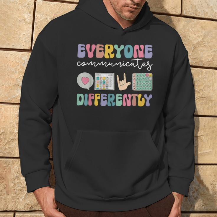 Everyone Communicates Differently Special Education Autism Hoodie Lifestyle