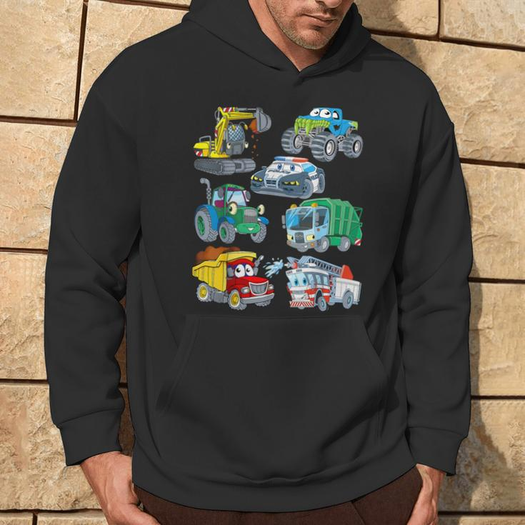 Excavator Fire Truck Police Car Monster Truck For Boys Hoodie Lifestyle