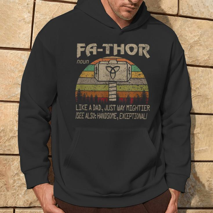 Fa-Thor Like Dad Just Way Mightier Hero Fathers Day Hoodie Lifestyle