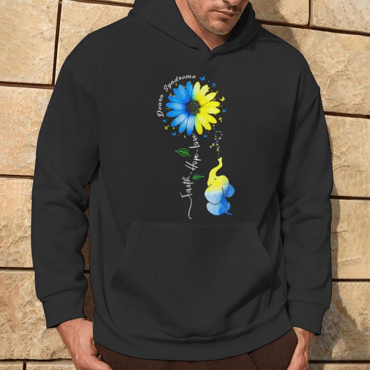 Faith Hope Love Awareness Down's Syndrome The Blue Elephant Hoodie Lifestyle