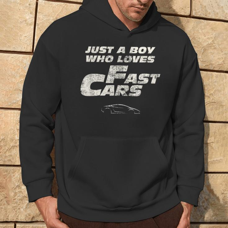 Fast Car Just A Boy Who Loves Fast Cars Hoodie Lifestyle