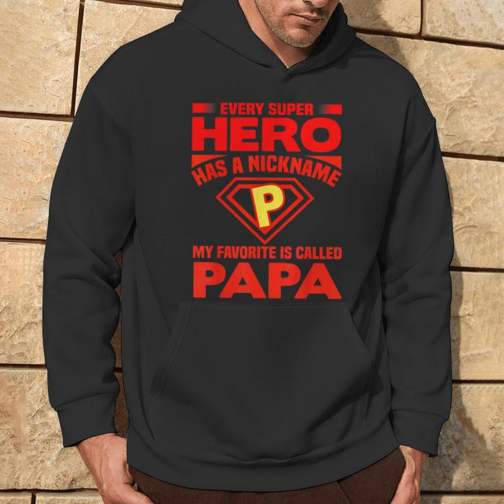 Father's Day Present Dads Super Hero Called Papa Hoodie Lifestyle