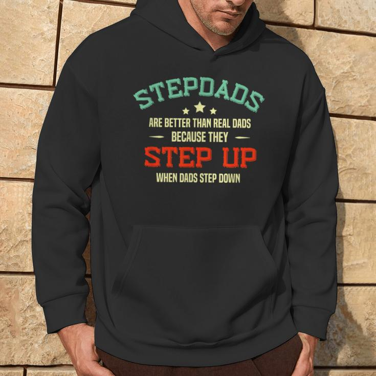 Fathers Day Step Dad Stepped Up Stepfather Hoodie Lifestyle