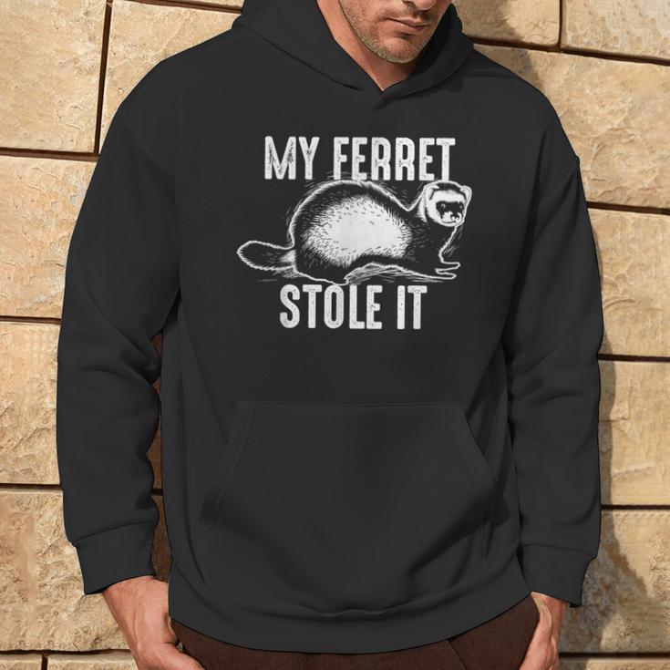 My Ferret Stole It Cute Polecat Lovers Hoodie Lifestyle