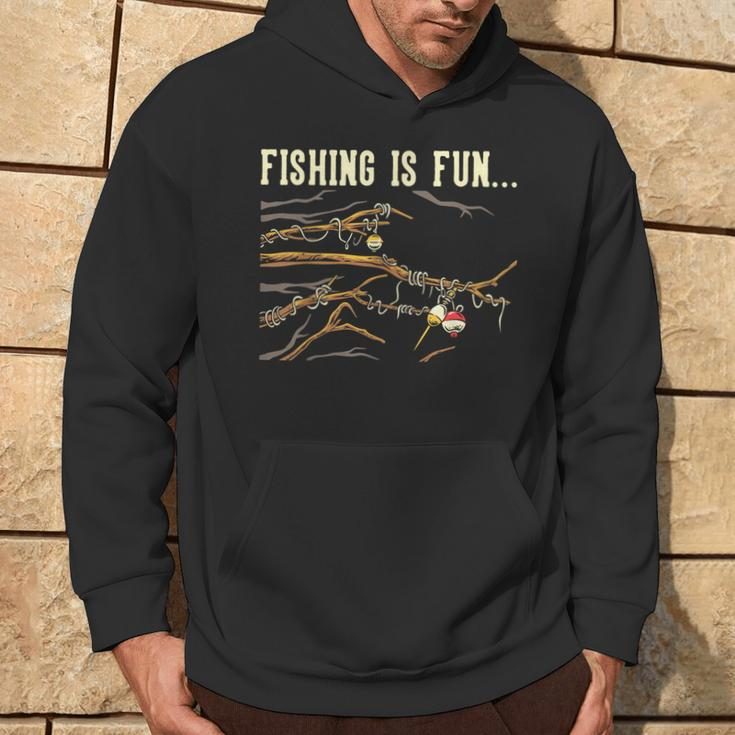 Fishing Is Fun Bobbers Stuck In Tree Hoodie Lifestyle