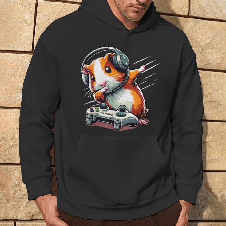 Fluffy Cavy Gamer Guinea Pig Video Gamer Lover Dab Hoodie Lifestyle