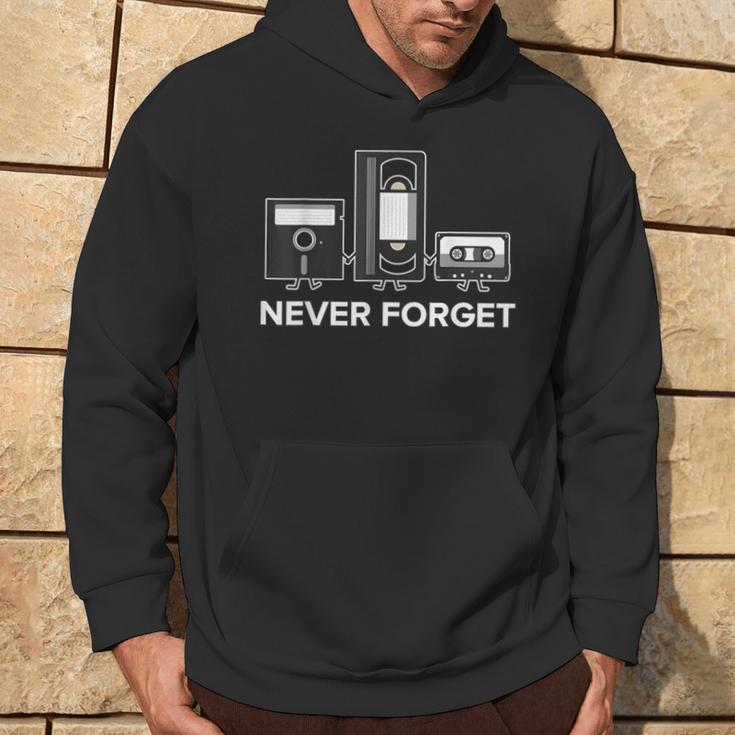 Never ForgetFloppy Disk Vhs Tape 90S 80S Hoodie Lifestyle