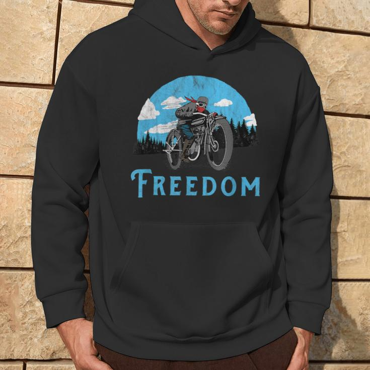 Freedom Old School Motorcycle Rider Retro Hoodie Lifestyle