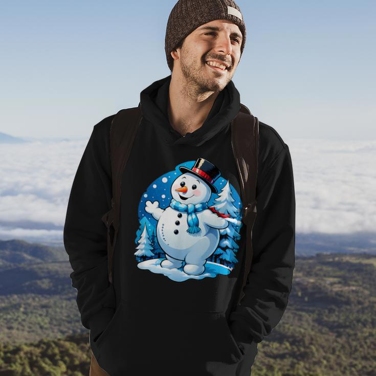 Frosty Friends Christmas Snowman In Winter Wonderland Hoodie Lifestyle