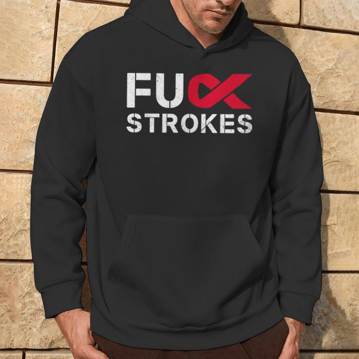 Fuck Strokes Fu Survivor Stroke Awareness Month Red Ribbon Hoodie Lifestyle