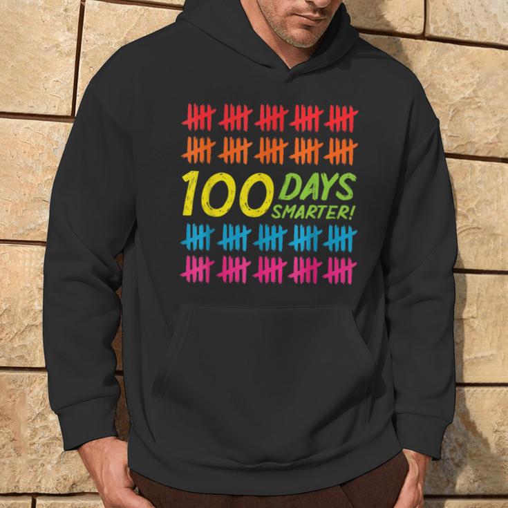 100 Days Smarter Counting Tally Marks 100Th Hoodie Lifestyle