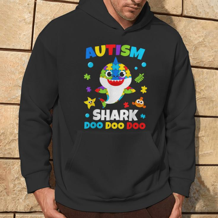 Autism Shark Puzzle Awareness Day Cute For Boys Girls Hoodie Lifestyle