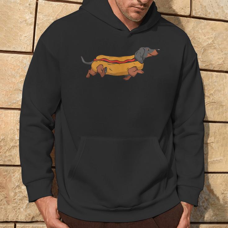 Dachshund In Bun Weiner Hot Dog Cute Foodie Pun Hoodie Lifestyle