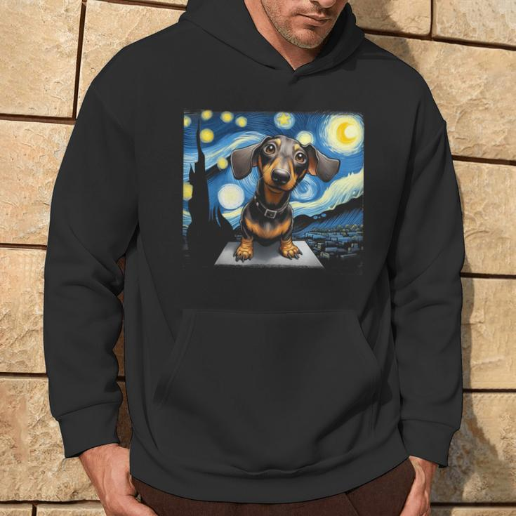 Dachshunds Sausage Dogs In A Starry Night Hoodie Lifestyle