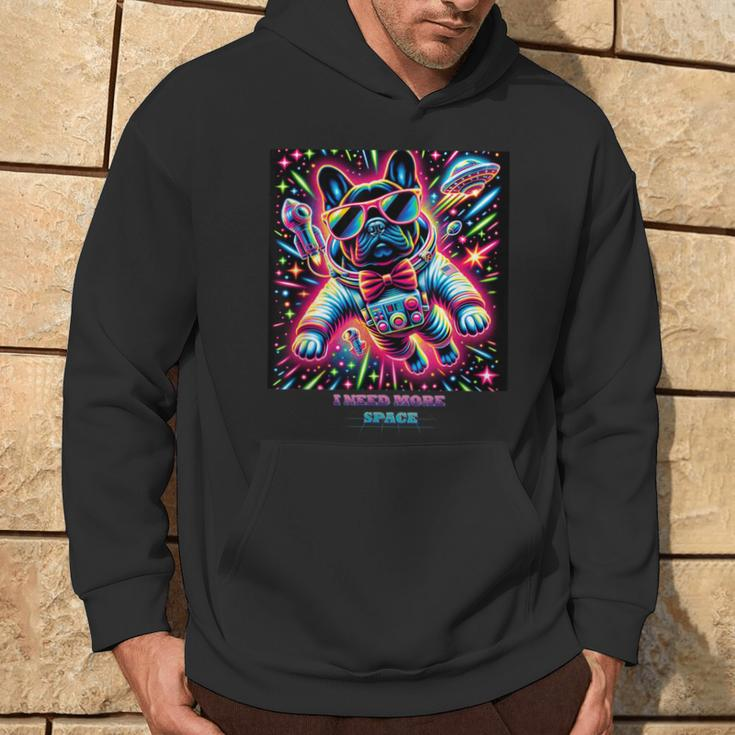 Frenchie “I Need More Space” Colorful French Bulldog Hoodie Lifestyle