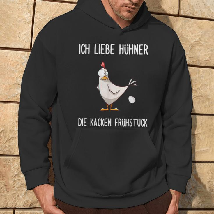 With German Text Ich Liebe Hühner Die Kacken Frühstück Hoodie Lebensstil