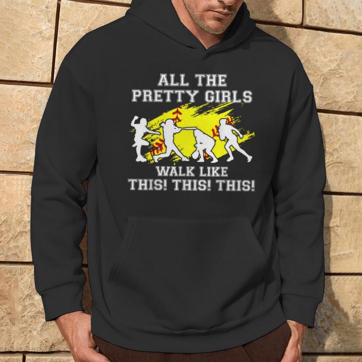 Girls Walk Like This Softball Pitcher N Youth Women Hoodie Lifestyle