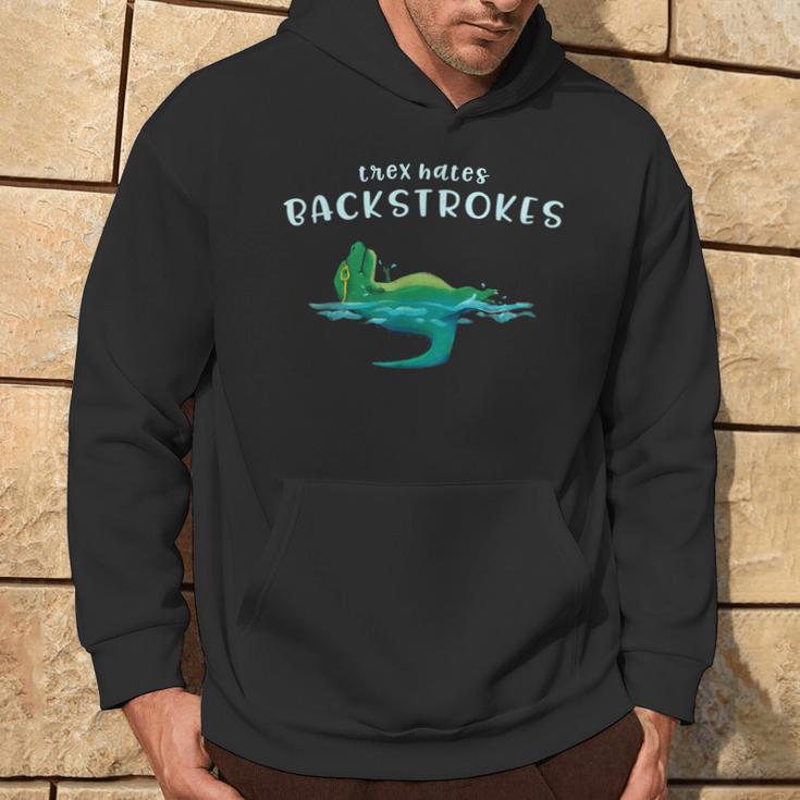 T-Rex Hates Back Strokes Swimming Quote S Hoodie Lifestyle