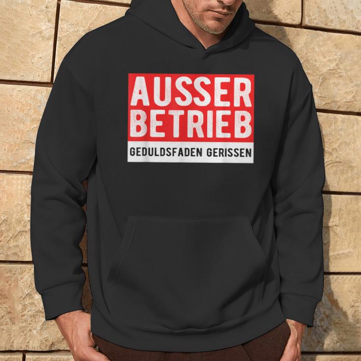 With Text Ausser Betriebs Kapuzenpullover Lebensstil