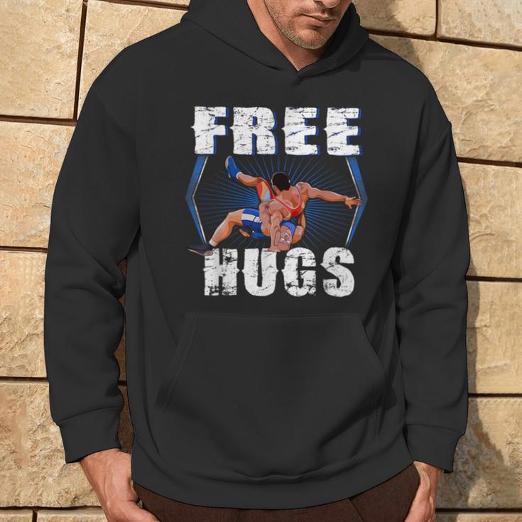 Wrestling Free Hugs Wrestling Vintage Hoodie Lifestyle