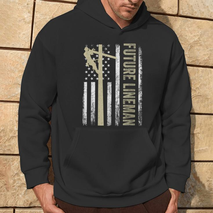 Future Lineman American Flag Electric Cable 4Th Of July Hoodie Lifestyle