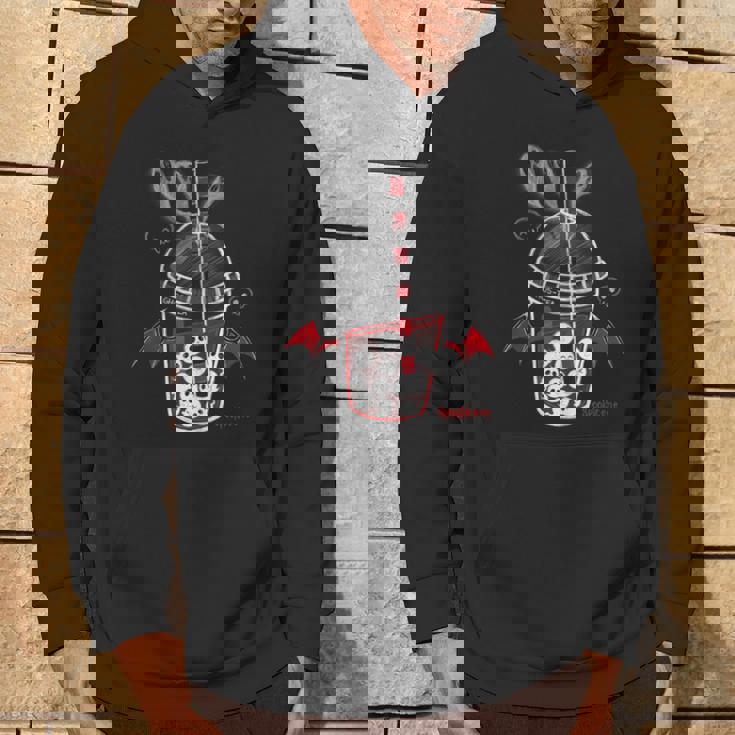 Ghos-Tea Spooky Boba Emo Goth Alt Red Hoodie Lifestyle