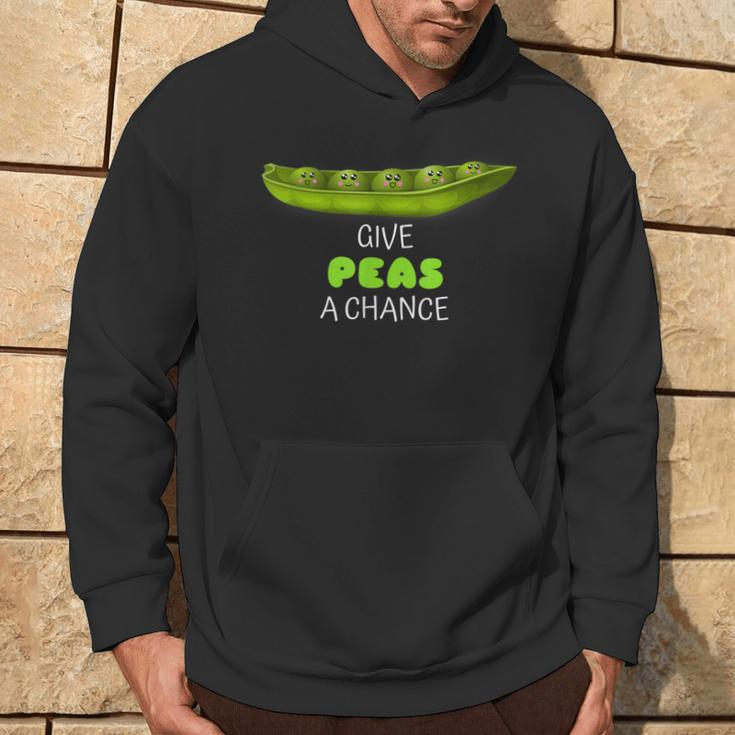 Give Peas A Chance Cute Pea Pun Hoodie Lifestyle