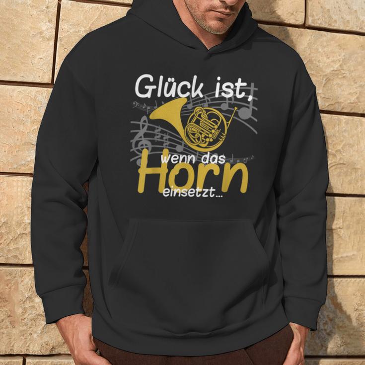 Glück Ist Wenn Das Horn Einsatzt Musician Hornist Kapuzenpullover Lebensstil