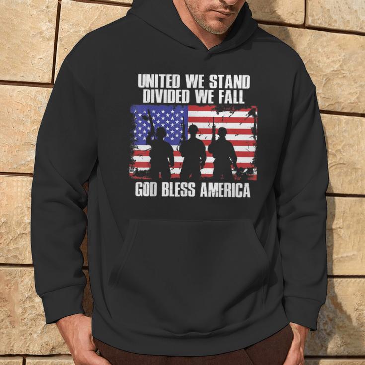 God Bless America United We Stand Divided We Fall Hoodie Lifestyle