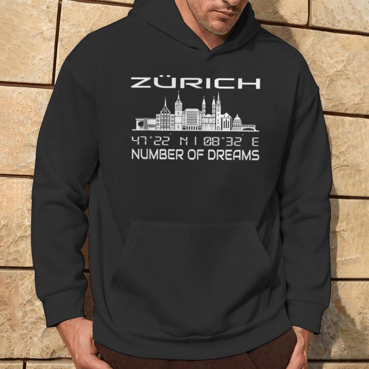 With Gps Coordinates Geography Switzerland Home City Of Zurich Kapuzenpullover Lebensstil